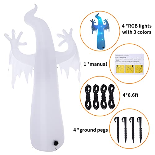 12 Ft Halloween Inflatable Ghost With Red Eyes, Blow Up Outdoor Decoration With Color Changing Leds,Halloween Inflatable White Ghost For Halloween Decorations Outdoor Yard Garden Lawn #TOP3