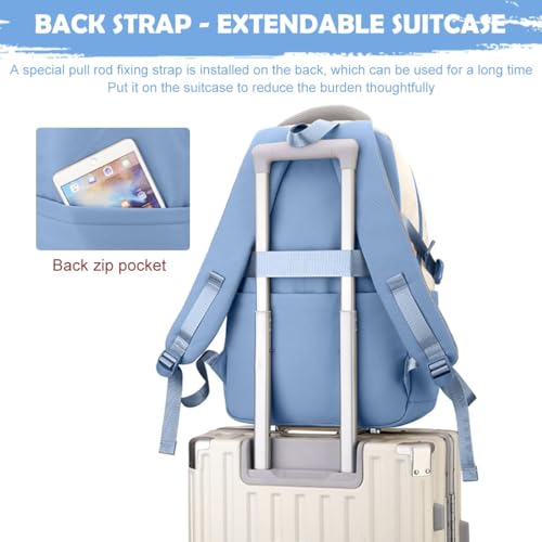 Image of TS WITH TECHSUN College Laptop Backpack for Women & Teens with Zipper Pouch | School Bag for Girls 13-14 Years | 18 Inch Book Backpack | Travel School Bag, Tuition, Coaching