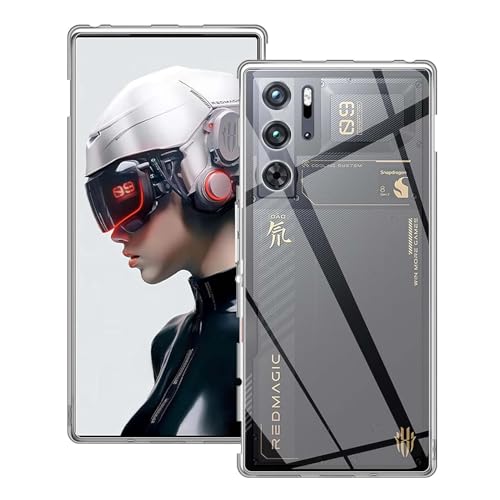 For REDMAGIC 9 Pro/REDMAGIC 9S Pro �P�[�X ���b�h�}�W�b�N9 pro / ���b�h�}�W�b�N9s pro �\�t�g�P�[�X �ylarfbulroc�z�N���X�^�� �N���A ���� TPU�f�� �ی�J�o�[ Nubia REDMAGIC9 