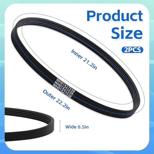Image of WH01X27538 Washer Drive Belt for GE /Hotpoint Washing Machines Parts AP6328256, PS12299369, 4587903, 290D1101P005, Washer Motor Belt Replacement Accessories