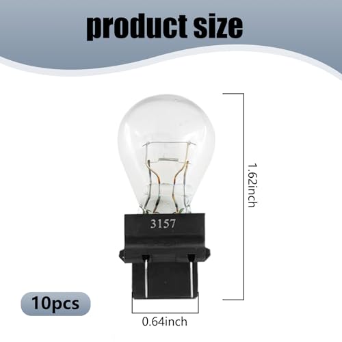 awlbed 10 PCS 3157 Miniature Car Halogen Brake Light, 12v 21/5W Waterproof Vehicle Turn Signal Bulb, Universal Waterproof Automotive Side Marker Tail Light Replacement for Truck SUV Car (White)