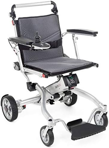 Aerolite Electric Mobility Chair - Lightweight Battery Operated - Powerchair for Occasional Traveller - Folding Electric Wheelchair with Joystick Control - Adjustable Armrests - 115 Kg Weight Capacity