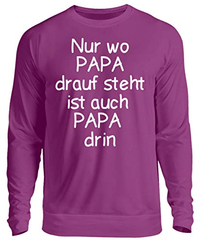 Papa Drauf Steht Pull unisexe de taille Medium avec col rond et manches longues