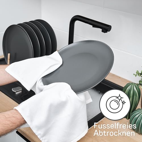 Bellphany Geschirrtücher Baumwolle - Oeko-TEX® 4er Set, weiß – Ansicht 3