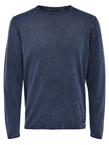 Only & Sons Onsgarson Wash Crew Neck Noos Pull, Bleu (Dress Blues Dress Blues), X-Small Homme