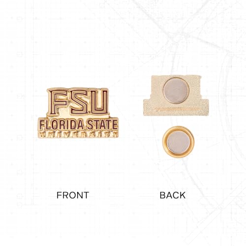 Image of Desert Cactus Florida State University Magnetic Metal Lapel Pin (F) | Officially Licensed FSU Florida State Seminoles Enamel Finish Lapel Pin Formal Wear Bag and Hat Jewelry Tie Track Brooch Pin