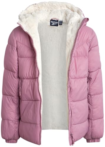 Image of Reebok Girls Winter Coat - Heavyweight Quilted Sherpa Lined Parka Puffer Jacket - Warm Winter Jackets for Girls