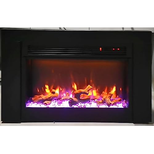 33 In. Realistic Flame Fireplace Insert In Black #TOP3