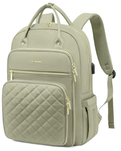 LOVEVOOK Laptop Backpack for Women, Water Resistant Travel Work Backpacks Purse College Business Teacher Nurse Computer bag with USB Charging Port