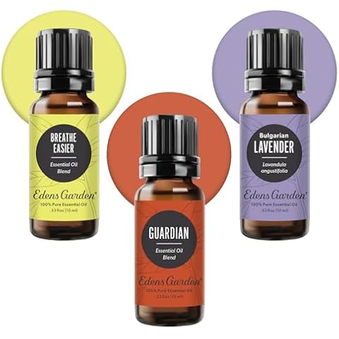 Edens Garden Essential Oils Well-Being 3 Set – 100% Pure Therapeutic Grade, Undiluted, Natural Aromatherapy for Skin, Diffusers & Home – Includes: Breathe Easier, Guardian & Lavender, 10 ml/ 3 Pack Cover