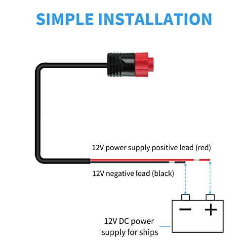 Power Cable Replacement For Boating Equipment, 4 Ft Cable Length, Compatible With Hds/Mark/Elite/Hook #TOP5