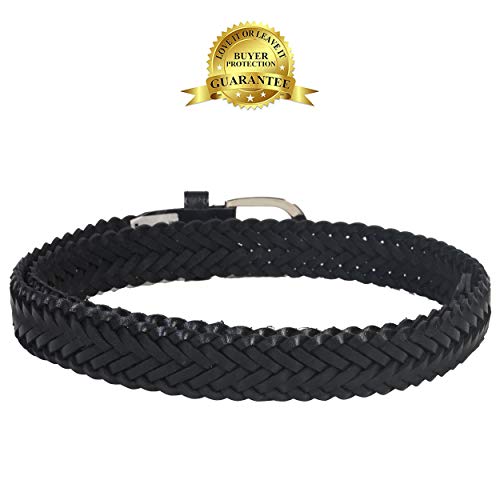 LB LEATHERBOSS Braided Casual Genuine Leather Belt - Black2