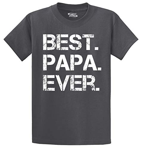 Men's Heavyweight Tee Best. Papa. Ever. Cute T Shirt Charcoal XL