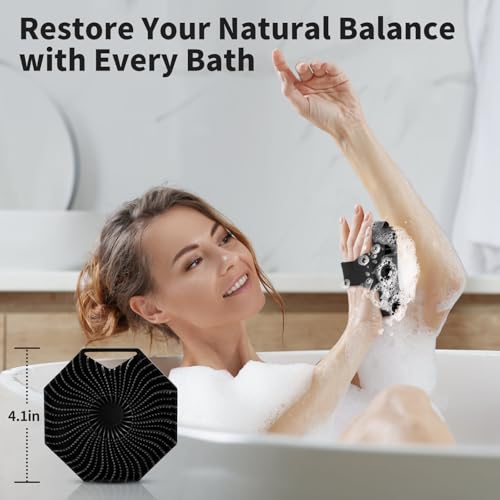 Silicone Body Scrubber Loofah - Gentle Bath Brush for Shower, Durable & Sensitive Skin-Friendly, Suitable for All Skin Types, Essential for Men & Women, Black - Image 6