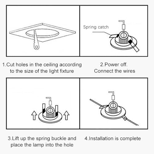 Foco LED empotrable de techo con 3 modos de color para pasillo y cocina 7