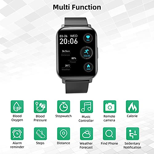 Smart Watch for Men Women Compatible for Android IOS Phones Samsung iPhone, Cuszwee 1.69″ IP68 Waterproof Smartwatch Activity Fitness Tracker with Heart Rate Blood Oxygen Sleep Monitor Pedometer