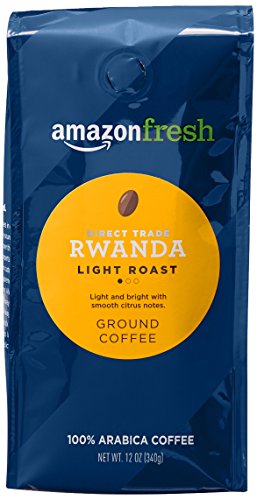 AmazonFresh Direct Trade Rwanda Ground Coffee, Light Roast, 12 Ounce