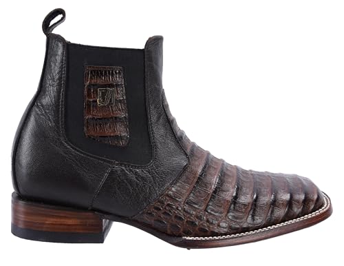 Joe boots 728 Tobacco Men’s Western Boots, Square Toe Cowboy Short/Chelsea Boot,Exotic Caiman Print Leather2