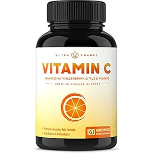 Vitamin C 1000mg with Rose Hips | Vitamin C Supplement with Elderberry & Citrus Bioflavonoids | Kids Immune Boosting…