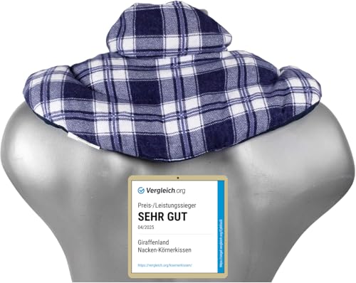 Nackenhörnchen mit Stehkragen, Kirschkernkissen - Nackenkissen Wärmekissen - 2 in 1 - Wärme und Kälte möglich, Nacken Kissen, Kirschkern, Flanell...