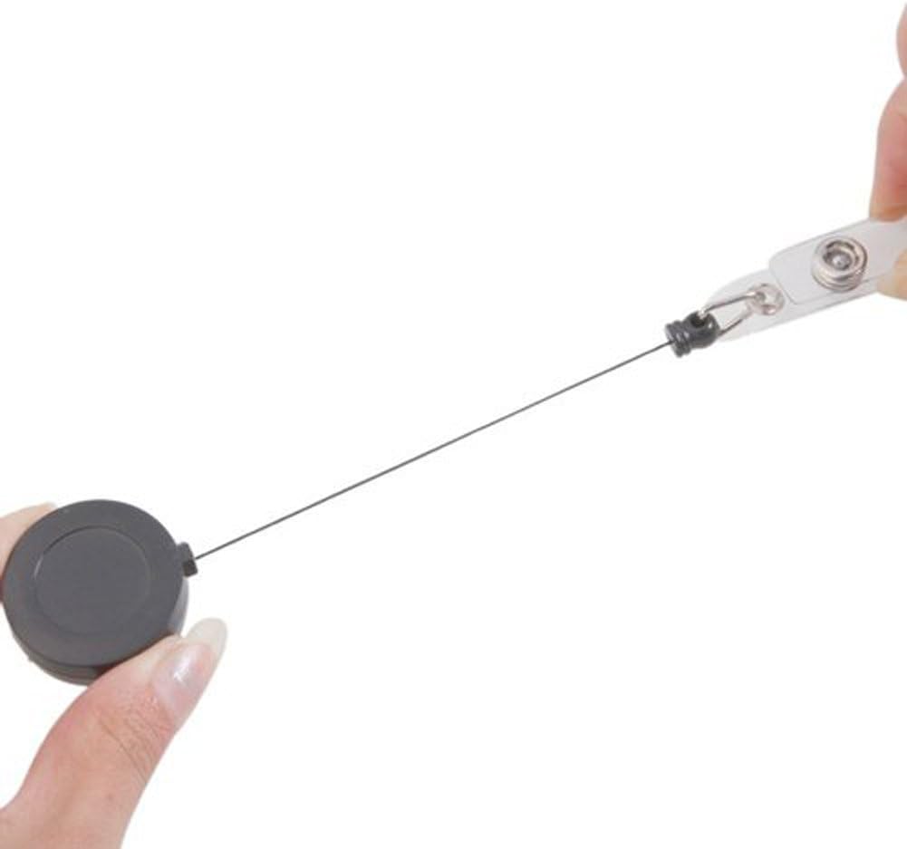 New Reel Retractable Key Clip ID Badge Key Card Name Tag Holders with Belt Clip for Keys-ids-Badges Black(100pcs)