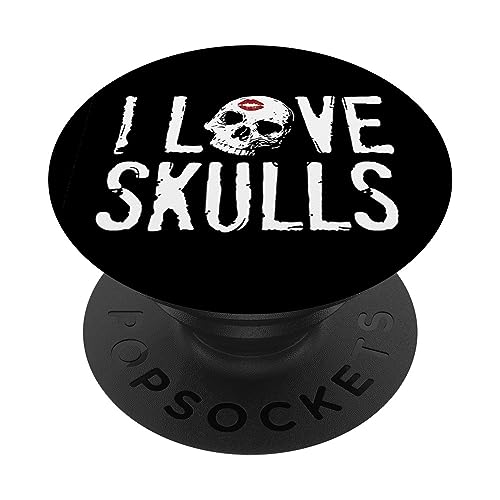 Lápiz labial sexy con diseño de calavera gótica PopSockets PopGrip Intercambiable
