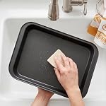 Lyellfe 3 Poêle à cuisson rectangle, poêles à gâteau non-brillants pour four, 13 x 9 Inch Deep Cookie Sheet Tray pour Brownie Lasagna Casserole Pain, BPA Gratuit