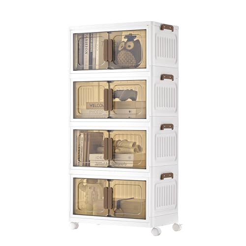 SONGMICS Aufbewahrungsboxen, 4 Ebenen, Organizer mit 1 Deckel, Stapelboxen...