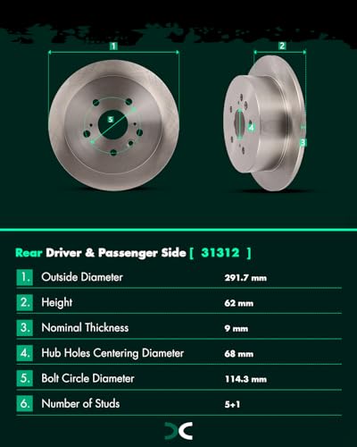 Image of SCITOO Brake Kits Front Rear Disc Brake Rotor & Pads:31392;D1005;31356;D996 | Fit For Lexus For RX330 2004-2006,For RX350 2007-2009,For RX400h 2006-2008,For Toyota For Highlander 2006-2007