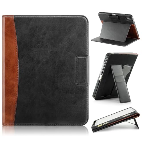 Étui de protection iPad 11 pouces 2025 finition premium noire avec porte-stylo intégré