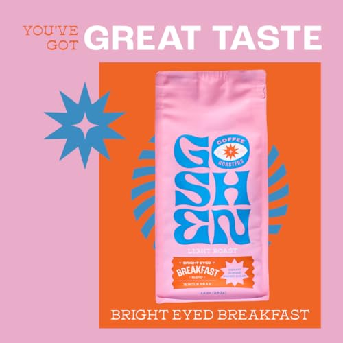 Image of Goshen Coffee Roasters Whole Bean Bright Eyed Breakfast Blend | Light Roast, Brewed or Espresso | Award-Winning - Natural and Washed | Vibrant, Almond, Brown Sugar Flavors | 5 lb Bag