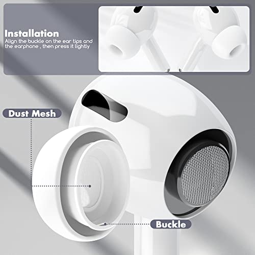Seltureone 4 Pair Replacement Ear Tips for Airpods Pro/Airpods Pro 2 with Noise Reduction Hole & Cleaning Kit - Image 4