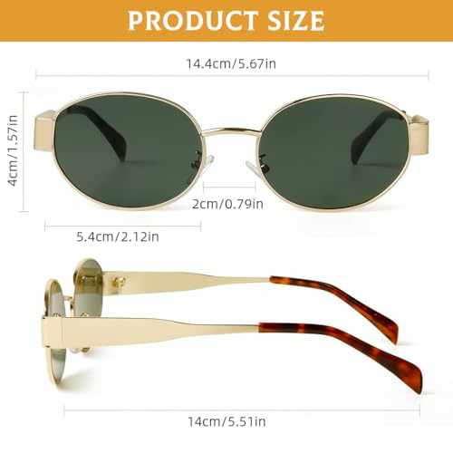 Image of PROBEROSSunglasses for Women- Fashion Retro Sunglasses, Anti-glare Tinted Lens, Round Metal Frame Sunglasses, with PU Sunglasses Case, Microfiber Lens Cloth, Screwdrive, Soft Pouch