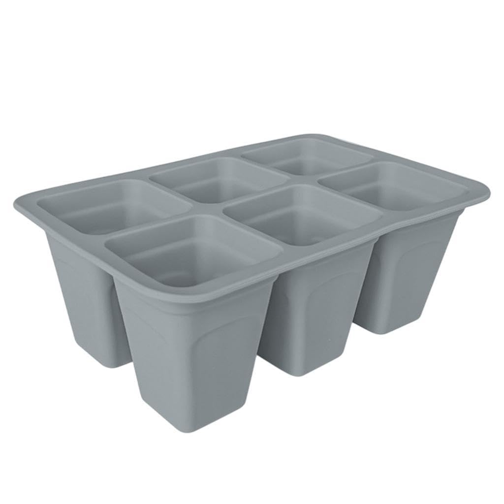 MYADDICTION 11 Pieces Seed Starter Trays Silicone for Hydroponic Vegetables Fruit Indoor Gray-image-9