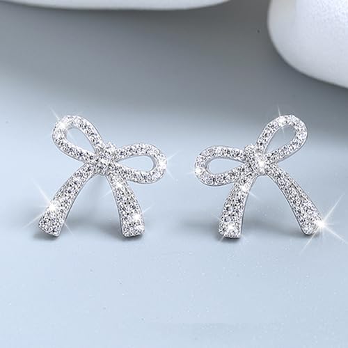 Bow Earrings for Women Trendy Sparkly Rhinestone Chain Tassel Earrings Bow Pearl Dangle Earrings Prom Wedding Party Dress Jewerly Gifts4
