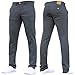 Crosshatch Mens 'Brooks' Stretch Chino Slim Fit Leg Trousers Jeans by JeanBase Charcoal 36W X 32L