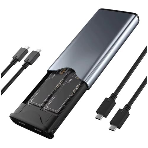 Carcasa SSD M.2 NVME Dual Protocol Dual Bay USB C miniatura 1