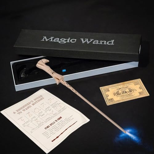 Image of MilesMagic Harry Potter Wand with Magic Spell and Platform Ticket | Wizard Cosplay Light Up LED Sorcerer's Witchcraft Magic Dress Up Wand for Potterheads | 33 cm | (Lord Voldemort)