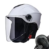 cascode Motocicleta de Media Cara: Equipo de protección para conducción en la Calle, cascocon Visera y Bufanda extraíble con Estable Seguro | cascode Seguridad cómodo para Hombres Cruceros por Carr