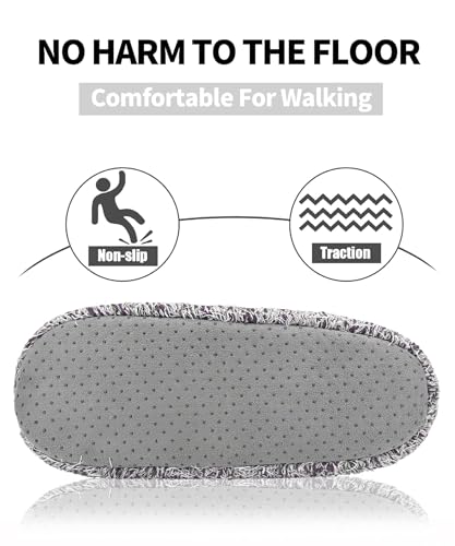 Image of DICUIRD Womens Cozy&Warm Soft Sole Slipper Socks with Grippers-Girls Teddy Fleece Indoor Slipper with Non-skid Bottoms