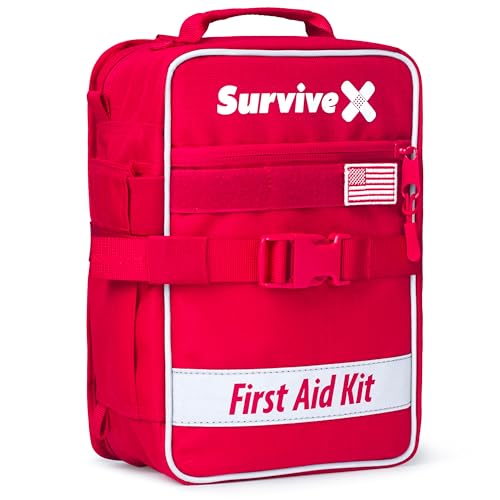 Large First Aid Kit for Car, Travel & Home – Emergency Kit for Hiking, Camping, Backpacking and Outdoors – Includes Zip Stitch Wound Closure Strips – FSA HSA Approved