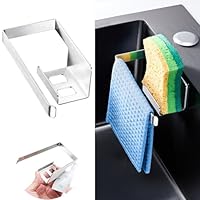 Tomorotec Klein driehoekig oprolbaar droogrek met siliconen coating, roestvrijstalen frame voor gootsteenhoeken, multifunctioneel keukenafdruiprek en organizer voor ruimtebesparende opslag (zwart