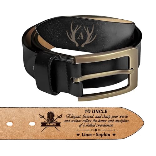 Custom Name Leather Belt for Uncle – Leather Belt for Men hMRFZr