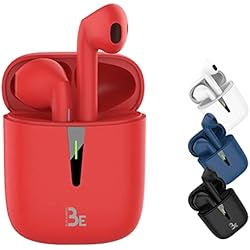 Cascos Inalambricos Inpods 12 BE Pop Bluetooth 5.1 TWS - Auriculares estéreo 3D HD inalámbricos, batería de 12 H, Carcasa de Carga LED, fácil de conectar, micrófono Integrado, Ligero y cómodo para iPhone/Android (Rojo)