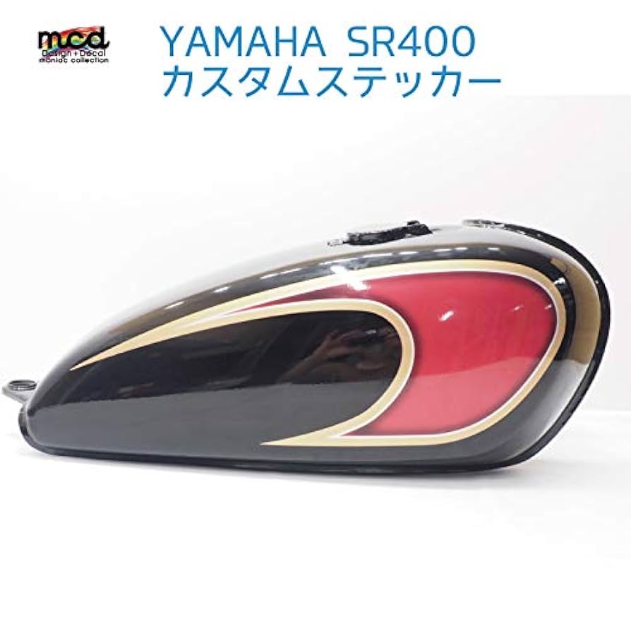 SR400 タンク　レッド&ホワイトステッカー　自家塗装 Amazon.co.jp: マニアックコレクション(maniac collection)SR400