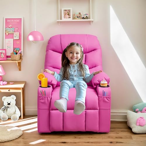 Snugway SN83259-PINK Marshmallow Larger Kids Reclining Chair Leather Recliner Sofa Children Ages 3-12 thumb #1