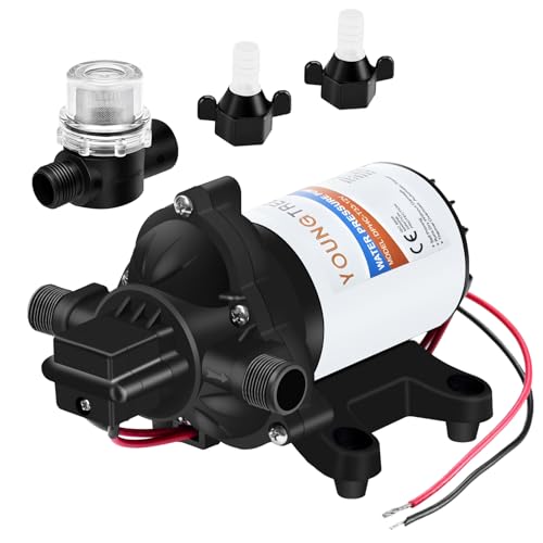 Image of YOUNGTREE 12V DC RV Water Diaphragm Pump 3.5 GPM 45PSI, 12Volt Self-Priming Fresh Water Pressure Pump with Pressure Switch for RV Camper Boat Home Off-Grid