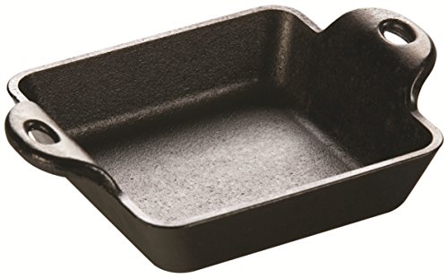 Lodge HMSS Heat Enhanced and Seasoned Cast Iron Mini Server, Square, 10-Ounce