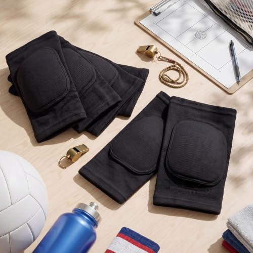 Image of Simgoing 18 Pairs Volleyball Knee Pads for Dancers, Cheerleaders, Breathable Knee Pads for Men Women Kids Knees Protective, Knees Brace for Volleyball Dance Tennis Workout Climbing (S /m /L,Black)