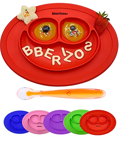 La mejor comparación de La niña de la cuchara de plata , tabla con los diez mejores. 41 Bberizos| Platos para Bebes Cuchara de Silicona para Bebe Plato con Divisiones Set de Alimentación Niño Niña Snacks Papillas Libre de BPA PVC (Rojo)